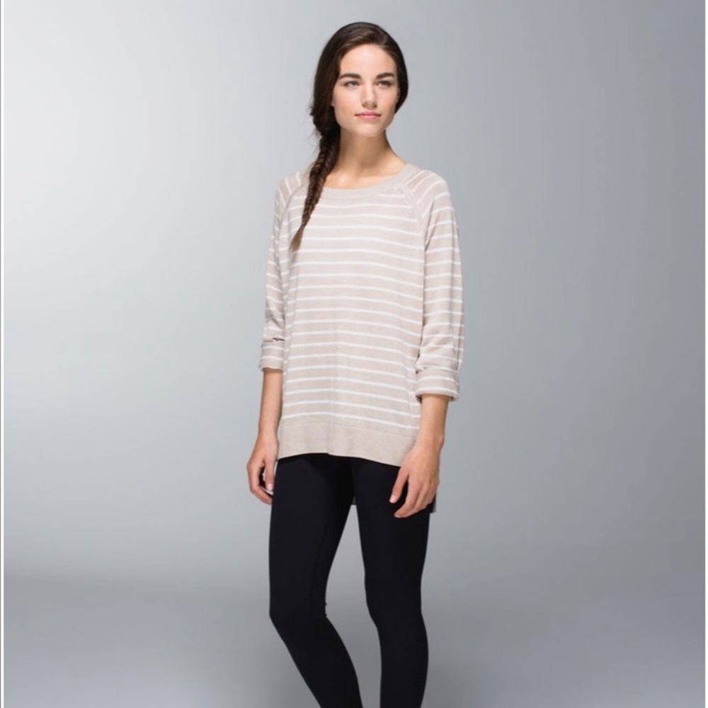 Lululemon Post Savasana Pullover Heathered Cashew